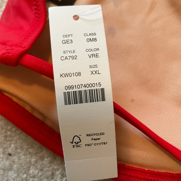 J.Crew Perfect String Bikini Top Red Plus Size - Picture 4 of 6